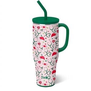 NEW SWIG LIFE santa's scrubs mega mug - 40oz in pink